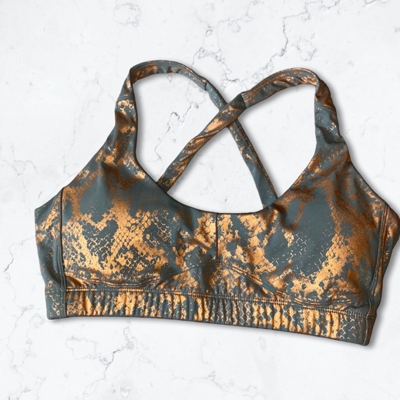 NWOT Metallic Snake Print Sports Bra - Picture 1 of 8